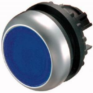 M22-dl-b pulsante piatto luminoso  filo ghiera blu color titanio 216931