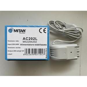 Ac202l alimentatore 12v/200ma lineare 2out m52284202