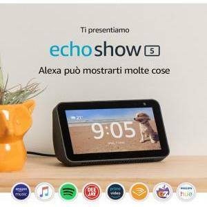 Assistente vocale alexa echo show 5 schermo compatto e intelligente con alexa nero b07kd6624b