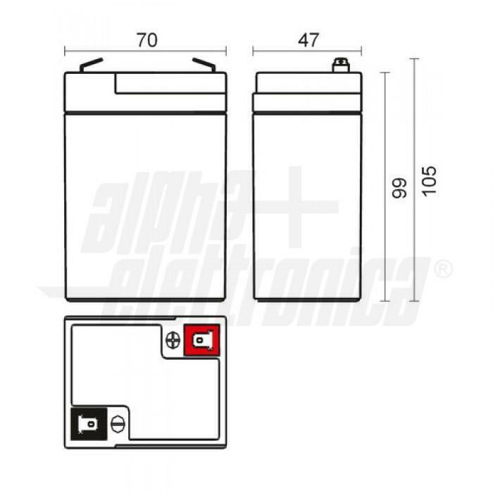 alpha elettronica alpha elettronica batteria al piombo 6v 4.0  bp06-4.0 - foto 2