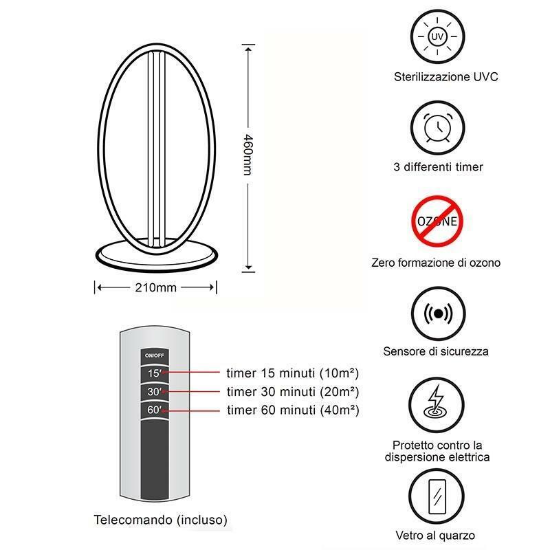 lampo lampo lampada uvc germicida da terra o tavolo da 38 w uvc38bi - foto 3