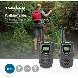 Walkie talkie portata 8km 2 portatili fino a 8 km canali di frequenza : 8 ptt/ vox wltk0800bk