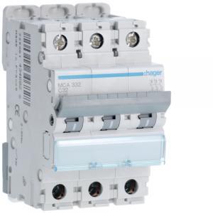 Interruttore automatico 3p 32a 6 ka c 3moduli  mca332