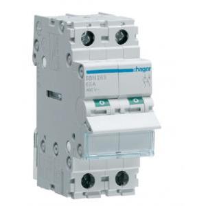 Interruttore non automatico  2 poli 63a 2 moduli sbn263