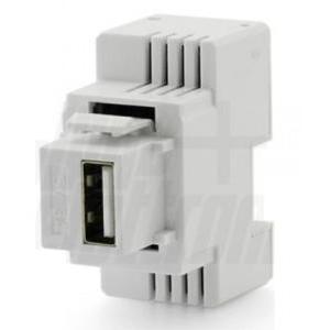 Caricatore keystone usb 5v 3a - bianco  15w incasso