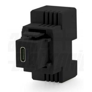 Caricatore keystone usb 5v 3a - nero 5-9-12v incasso