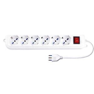 Multipresa 6 universale interr. luminoso cavo 1.5m bianco 27227n