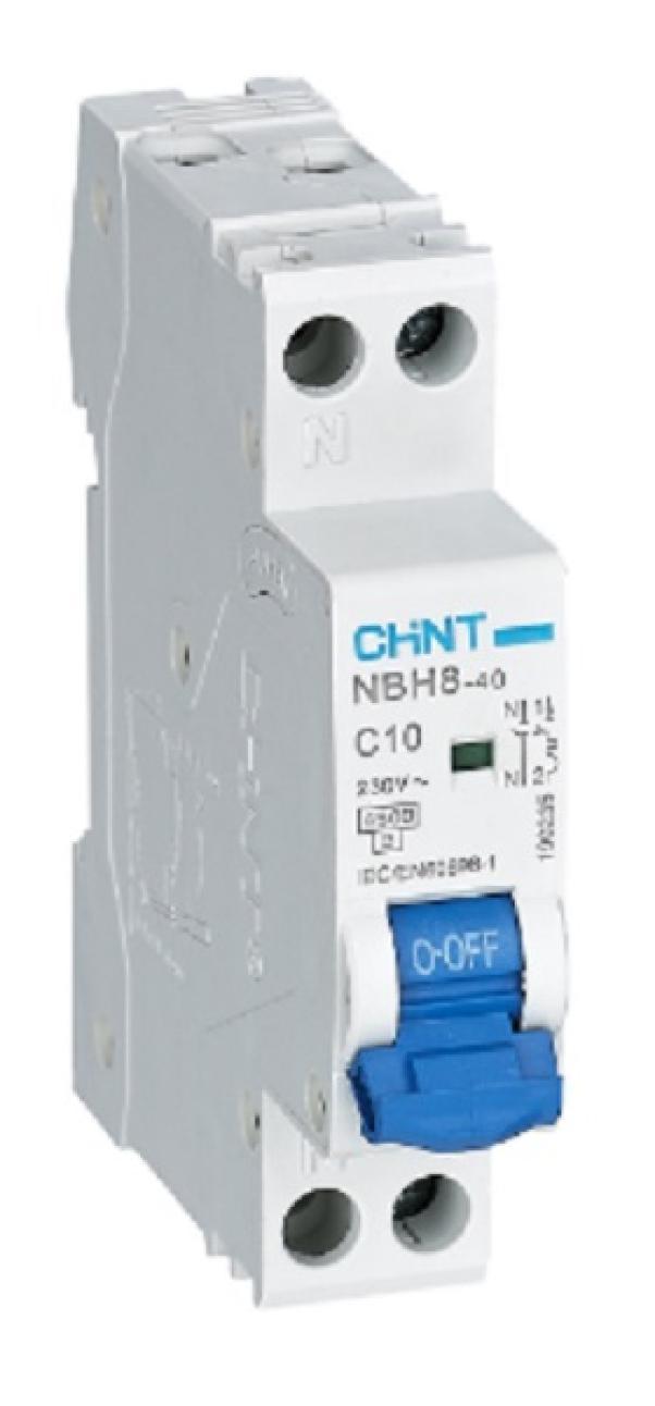 chint chint nbh8-40/c10-1pn-4,5 -interruttore magnetotermico 1p+n 10a 4,5 ka curva c 1 m 190235 - foto 1