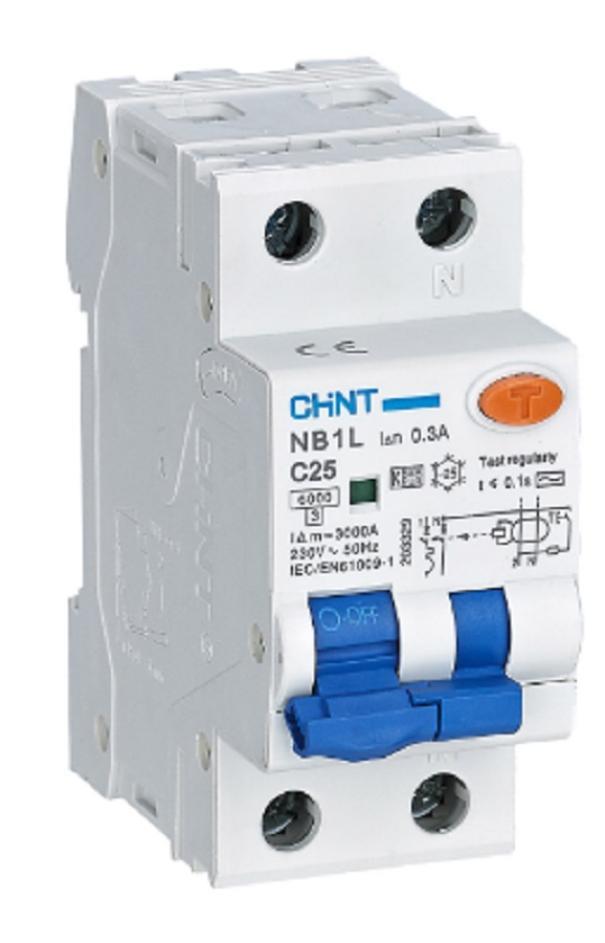 chint chint interruttore magnetotermico differenziale nb1l2/c10-1pn-6-ac30 -int mtd 1p+n tipo ac 203293 - foto 1