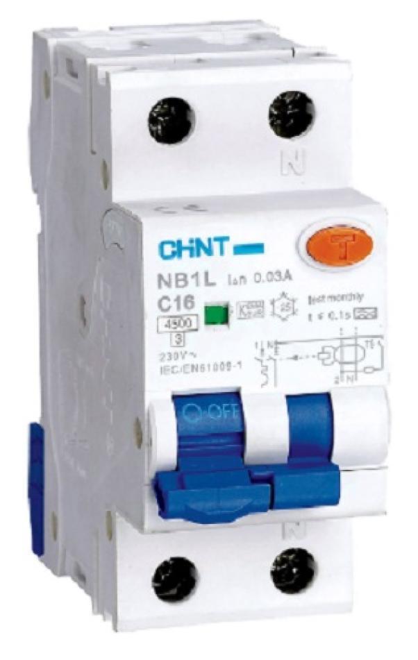 chint chint nb1l1/c20-1pn-4,5-a30 -interruttore magnetotermico 1p+n 20a 30ma 4,5ka curva c 203336 - foto 1