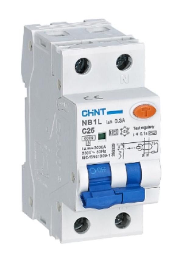 chint chint interruttore magnetotermico nb1l2/c20-1pn-6-ac30 -int mtd 1p+n 20a 30ma 6ka 203296 - foto 1