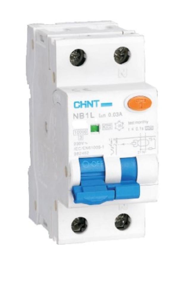 chint chint interruttore magnetotermico 0,03a  nb1l2/c25-1pn-6-ac30 -1p+n 25a 30ma 6ka curva c tipo ac 203297 - foto 1