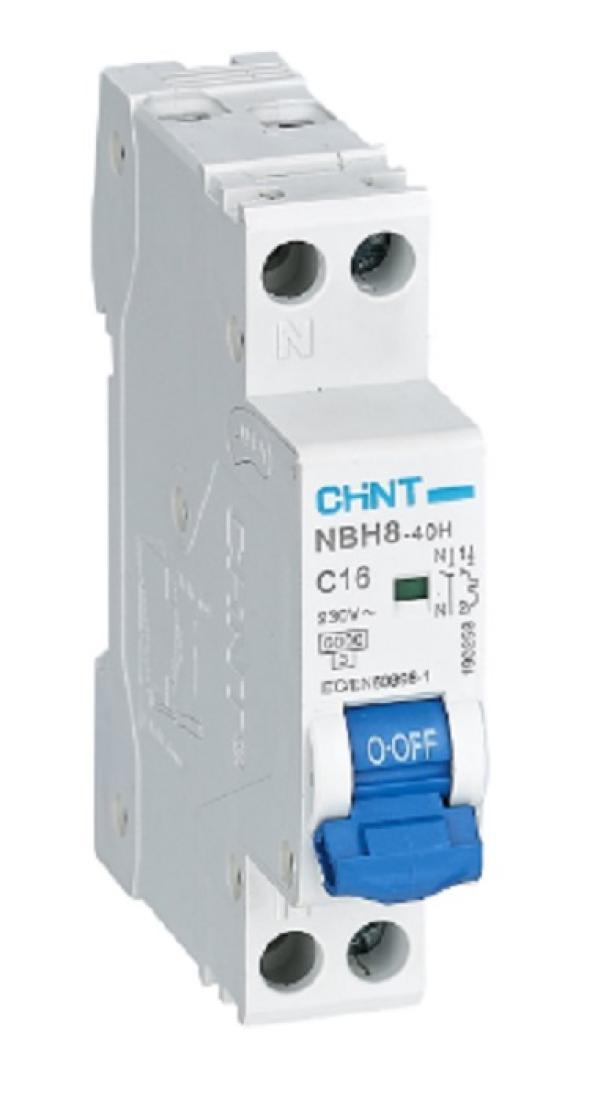 chint chint nbh8-40h/c16-1pn-6 interruttore magnetotermico compatto 1p+n 16a 6ka curva c 1m 190258 - foto 1