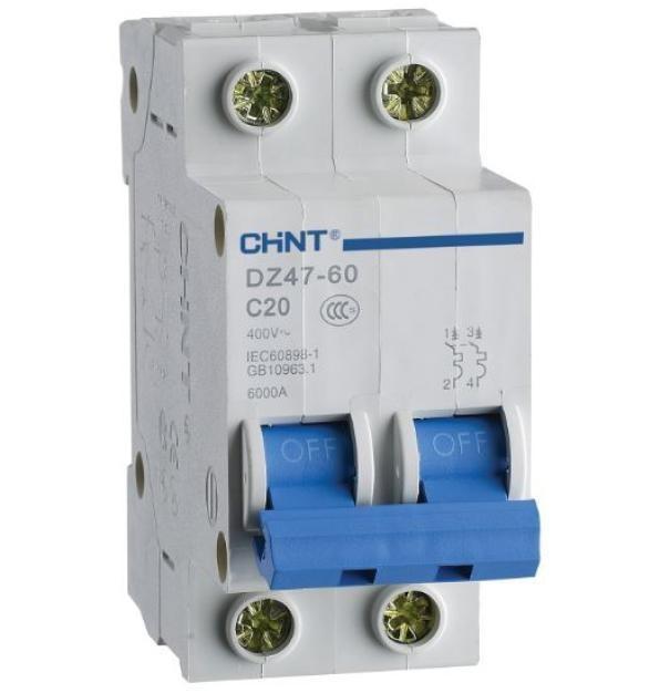 chint chint eb/c6-1pn-4,5 -interruttore magnetotermico 1p+n 6a curva c 328397 - foto 1