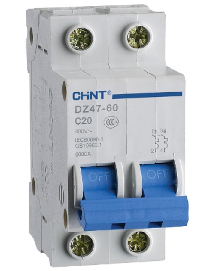 chint chint eb/c20-1pn-4,5 -interruttore magnetotermico 1p+n 20a curva c 2m 328389 - foto 1