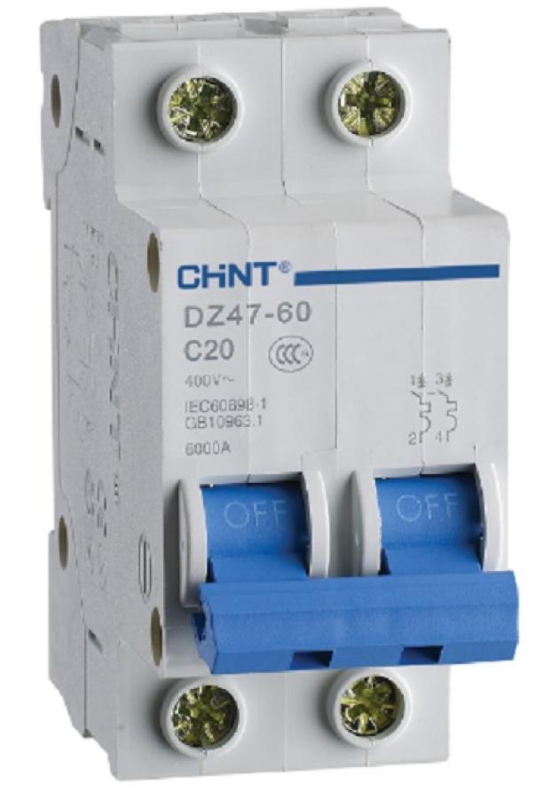 chint chint eb/c25-1pn-4,5 -interruttore  magnetotermico 1p+n 25a curva c 2 m 328390 - foto 1