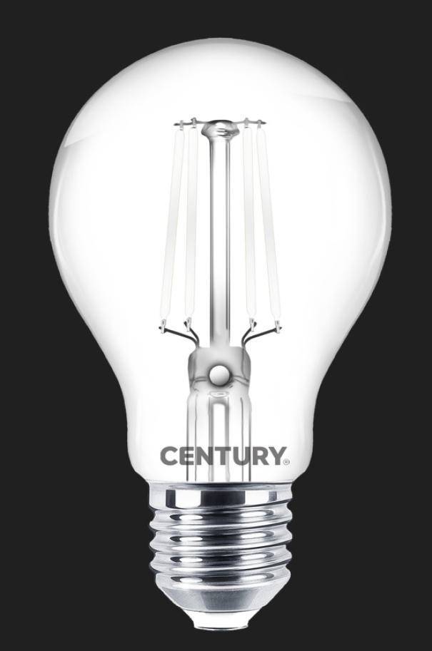 century century lampada filamento  led bianco incanto goccia chiara a60 9w - e27 ing3w-092727 - foto 1