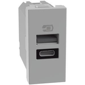 , matixgo - caricatore usb ac 1m grigio jg4191ac