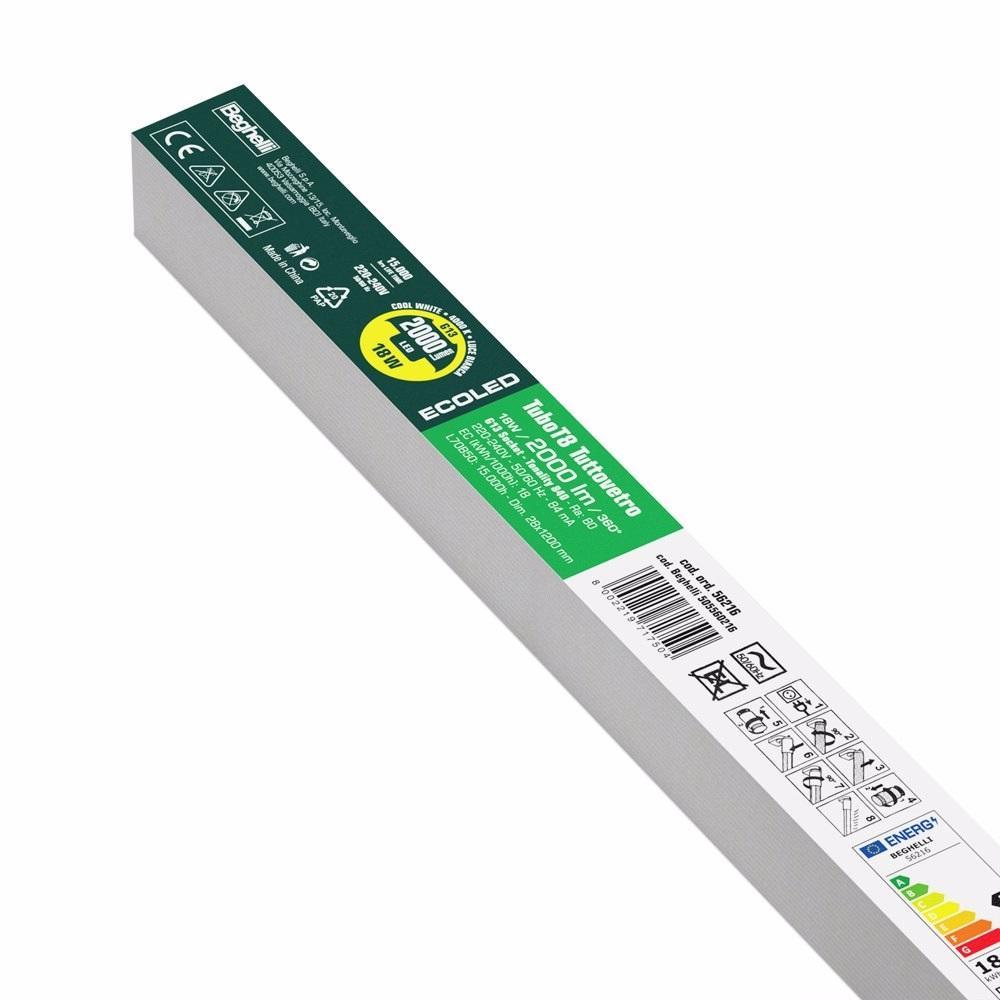 beghelli beghelli etube led t8 1200mm 18wg13 840 56216 - foto 2