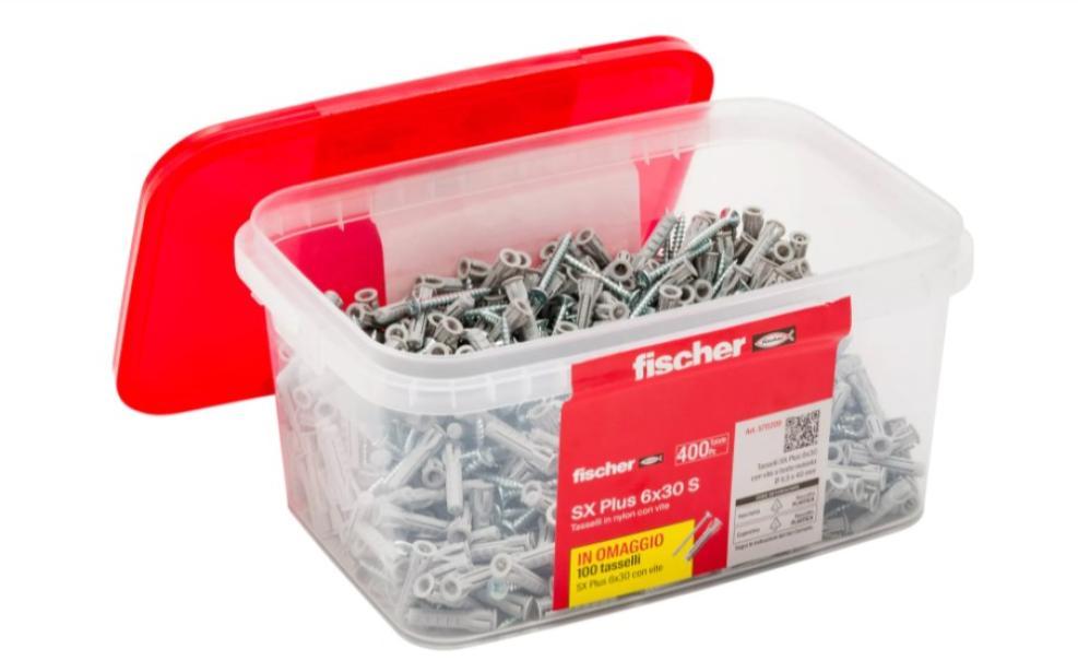 fischer fischer tasselli sx plus 6x30 s vaschetta 400 pz 00570209 - foto 1