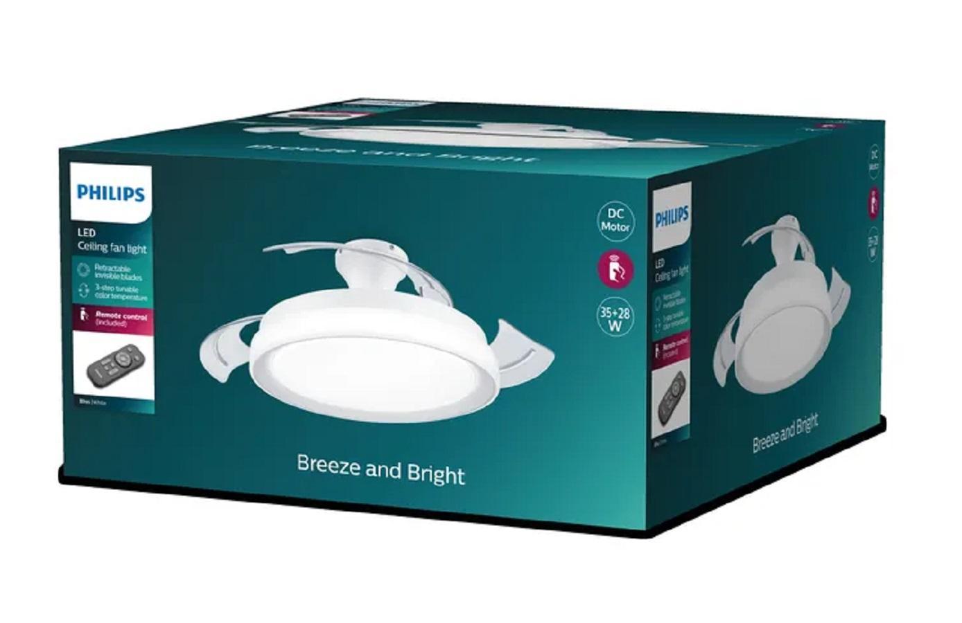 philips philips plafoniera led con ventilatore bliss dc  bianco  28+35w 2700/5500/4000k 27908700 - foto 2