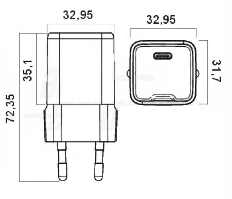 alpha elettronica alpha elettronica alimentatore plug-in gan pd 1x usb c 30w power delivery 3.0 kd530030w - foto 4