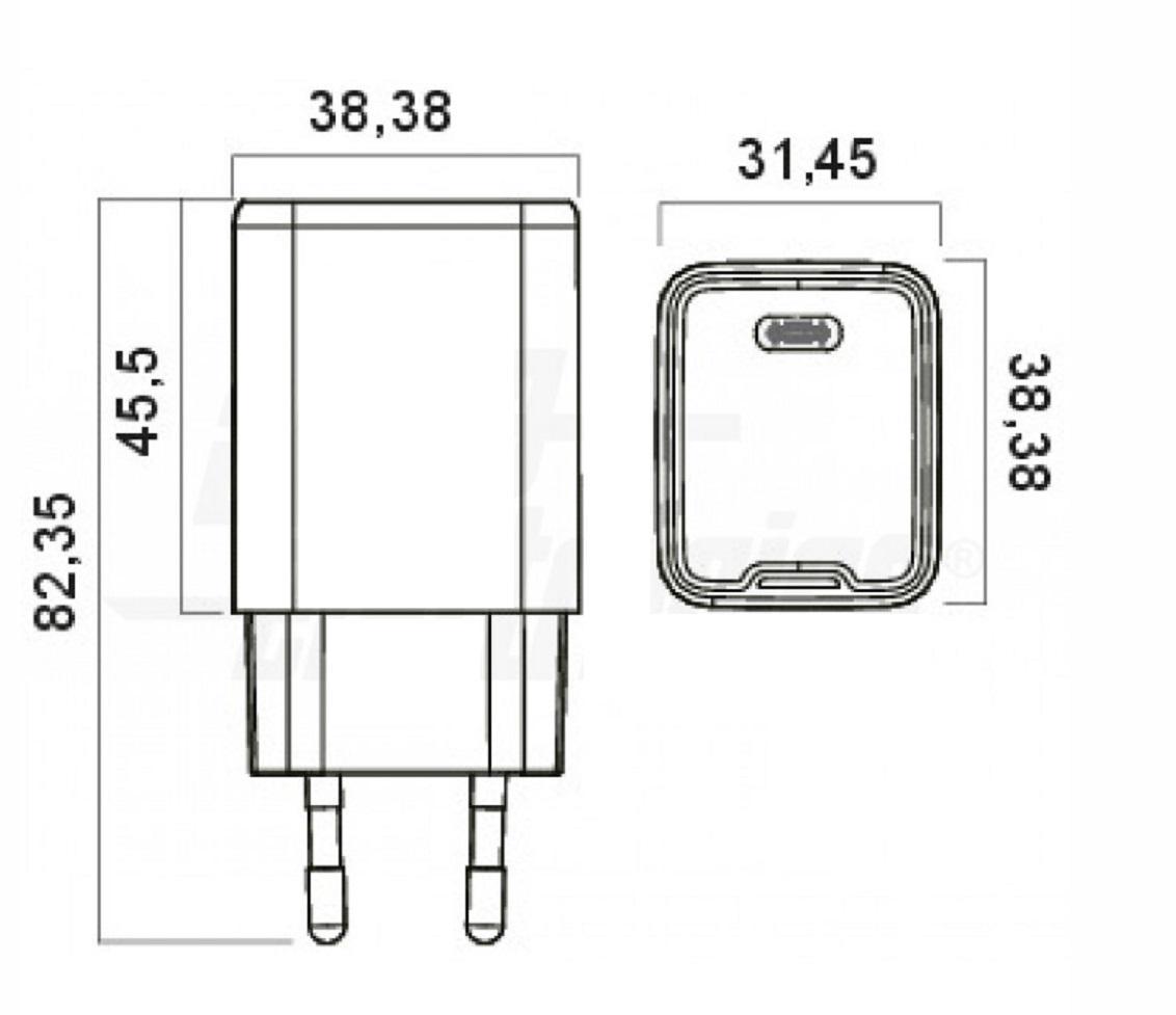 alpha elettronica alpha elettronica alimentatore plug-in gan pd 1x usb c 45w power kd530045w - foto 4