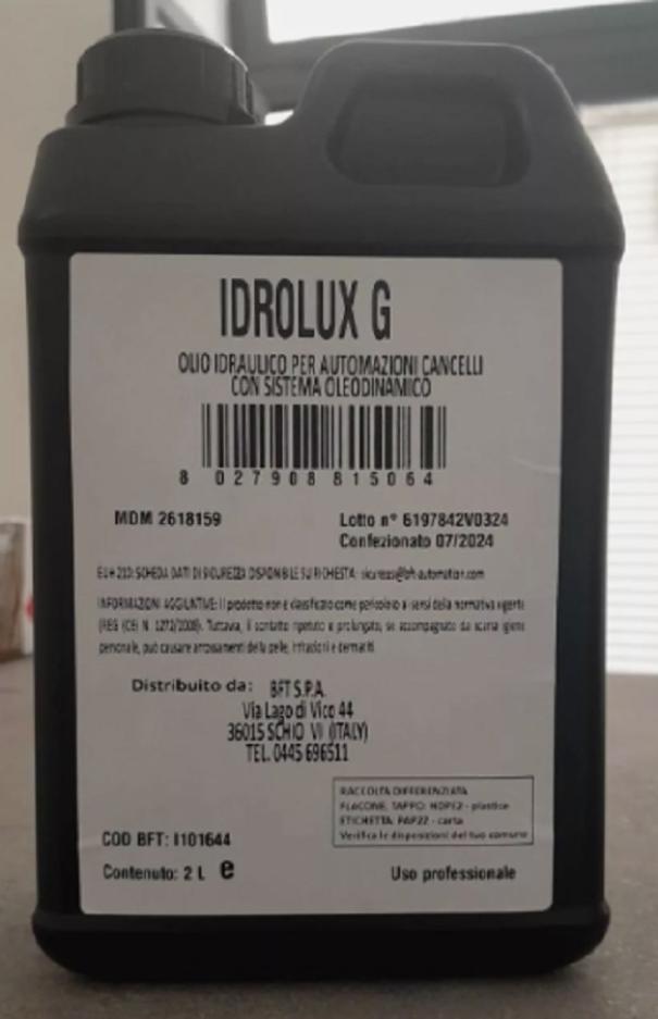 bft idrolux  g olio idraulico per automazioni cancelli con sistema oleodinamico 2 lt i101644 - foto 1