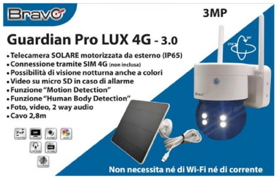 bravo bravo telecamera solare modello guardian pro lux 4g-  3.0 3 mp 92902918