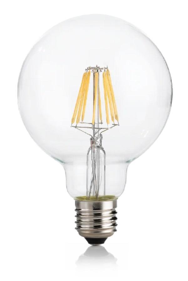 ideal lux ideal lux lampada attacco e27 globo d095 08w 3000k cri90 trasparente - foto 1