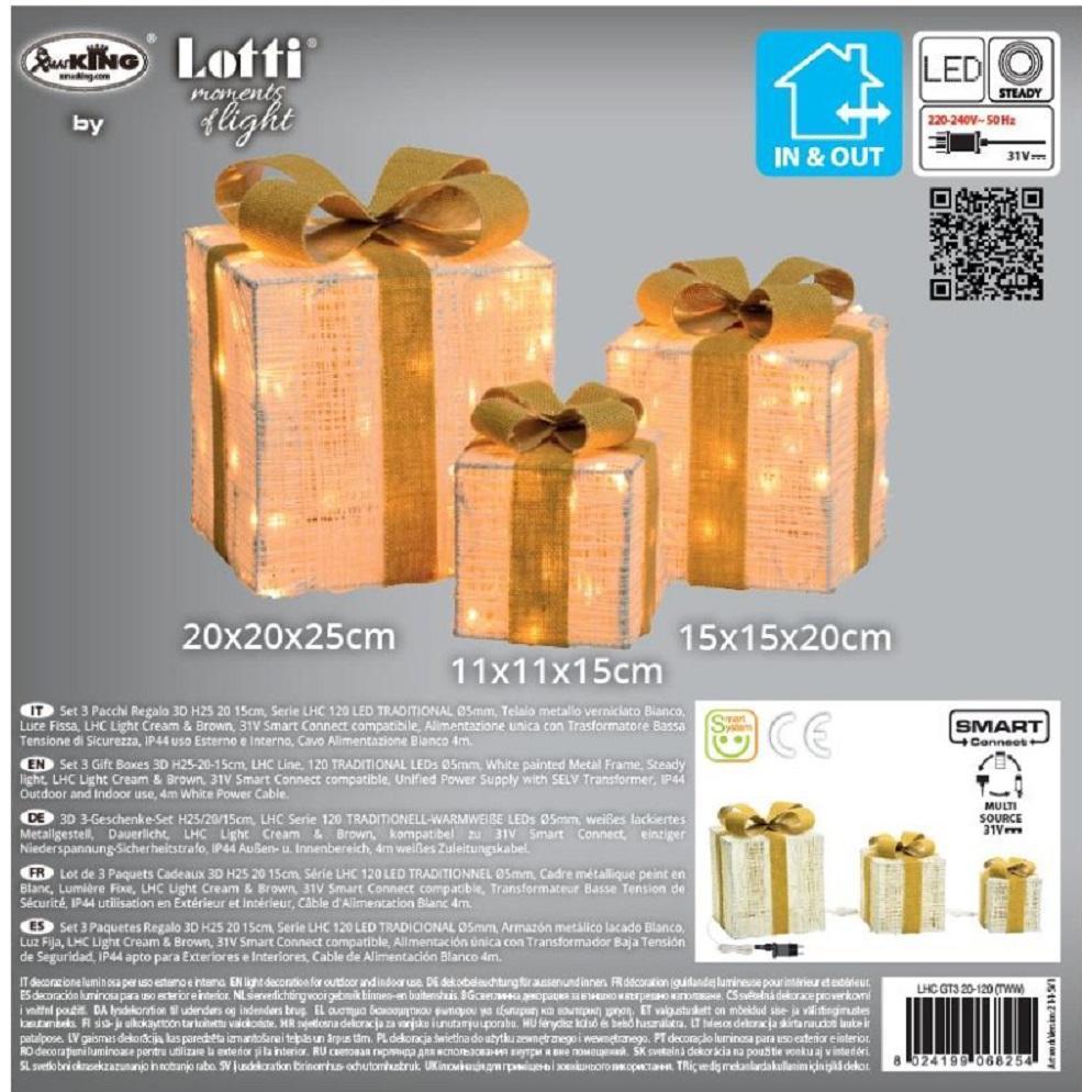 lotti decorazione natalizia xmas king set 3 pacchi led luce fissa 68254 - foto 2