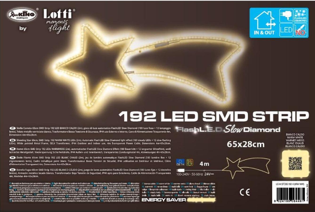 lotti decoro natalizio xmas king stella cometa led 65 cm 192 led 64461 - foto 2