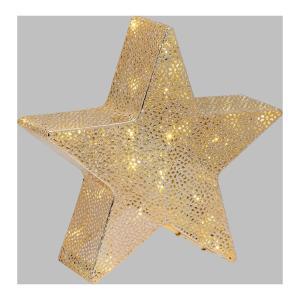 Decorazione natalizia xmas king stella 5 punte luce fissa champagne 63164