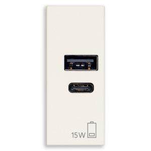 Alimentatore usb a+c 15w 5v 1m bianco 30292.ac15b