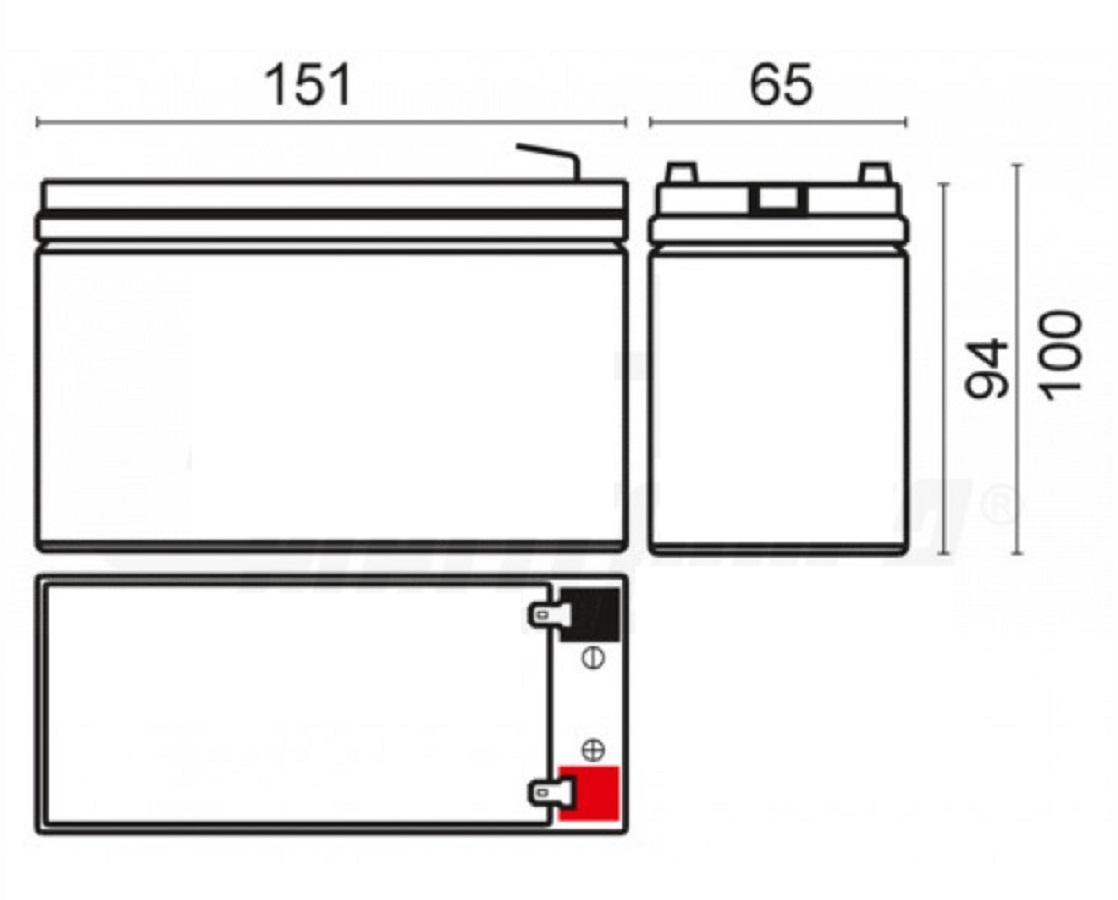 alpha elettronica alpha elettronica batteria piombo vrla 12v per ups 32w 8ah bpu12-32w - foto 2