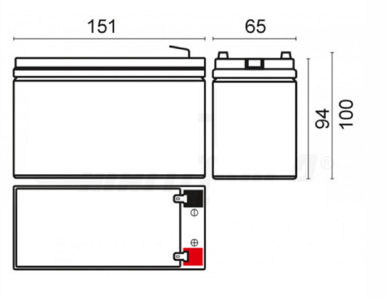 alpha elettronica alpha elettronica batteria piombo vrla 12v per ups 36w 9ah bpu12-36w - foto 2