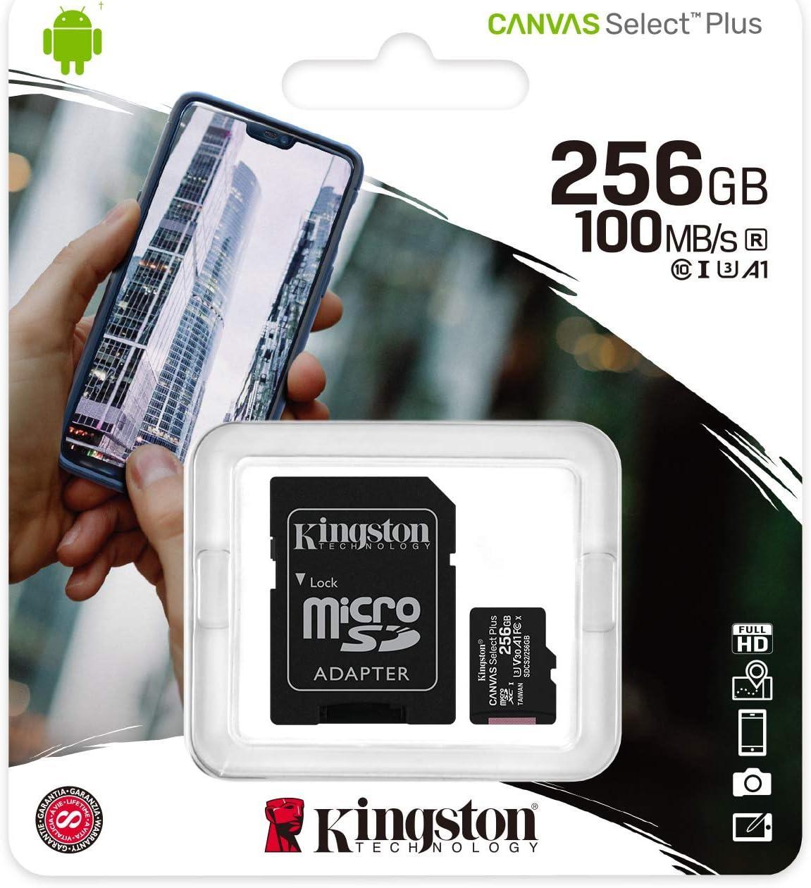 kingston kingston micro sd 256gb class10 uhs-i 80mb/s+ sdcs2/256gb - foto 3