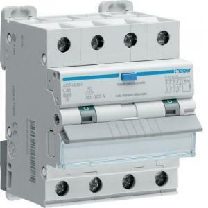 Interruttore automatico differenziale compatto modulare 4 poli 30ma ac 20a 6ka c 4 moduli adp470h