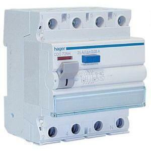 Differenziale modulare puro interruttore 4p 30 ma 25a 4moduli cdc725h