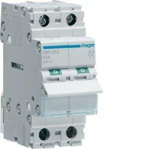 Interruttore non automatico 1p+n 32a 4.5ka c 2 moduli myn532