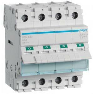 Interruttore non automatico modulare 4 poli 40a 4 moduli sbn440