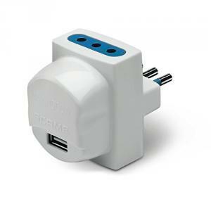 Presa multipla adattatore blueline usb + 2 pr 2p+t 10a bianco