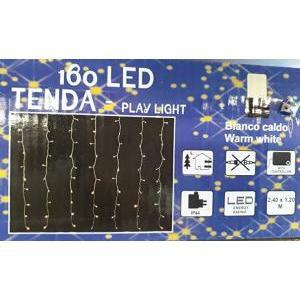 Illuminazione natalizia tenda 160 led bianco caldo 240 x h 120 cm addobbi natalizi , luci di natale 14516930