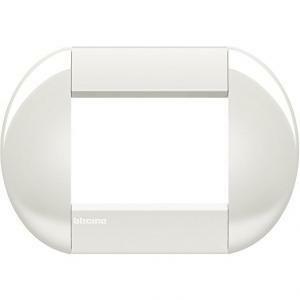 Placca tonda 3 moduli bianca livinglight lnb4803bi