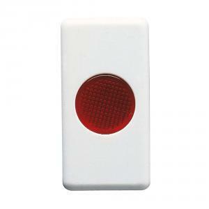 Spia luminosa di segnalazione singola 12/24/250v  rosso 1 modulo system white gw20603