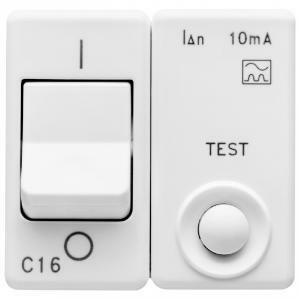 Interruttore automatico magnetotermico differenziale 230v ac 1p+n 16a 3ka 10ma curva c 2 moduli system white gw20439