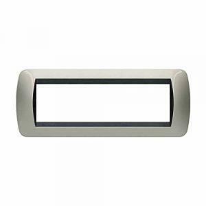 Placca 7 moduli titanio chiaro livinglight l4807tc