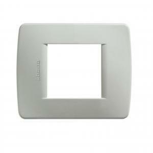 Placca 2 posti grigio chiaro serie luna c4802gc