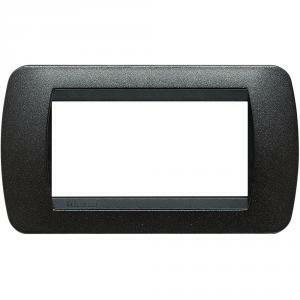 Placca 4 moduli grafite nero serie livinglight l4804gfn