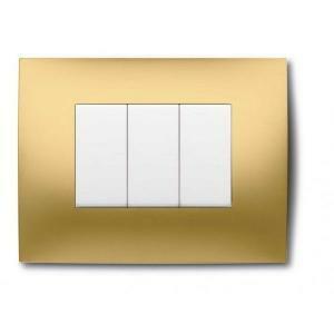 Placca 3 moduli oro satinato 2csk0354ch